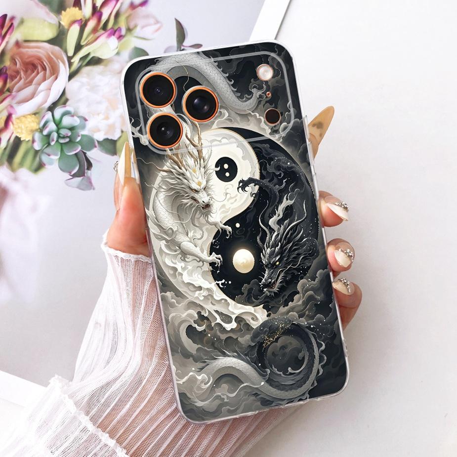 For Apple iPhone 17 Pro Max Case Luxury Flowers New Painted Cover Clear Silicone Case For iPhone 17 Air iPhone17 Pro Soft Fundas