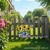 Metal Sunflower Wall Decor with Watering Can and Welcome Sign Garden Hanging Ornament Indoor Outdoor Wall Art
