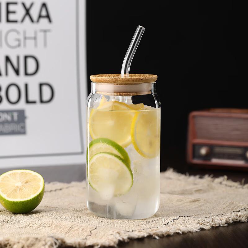 Shangqi 450ml Bow Glass Straw Cup (2-Pack)