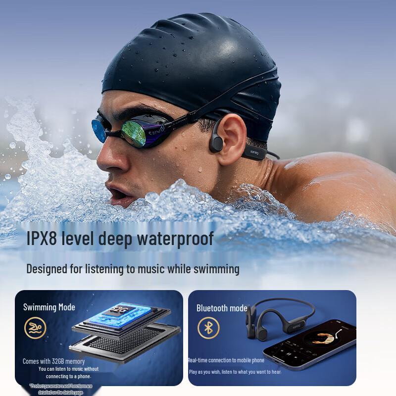 SANAG B33S IPX8 Waterproof Bone Conduction Sports Headset