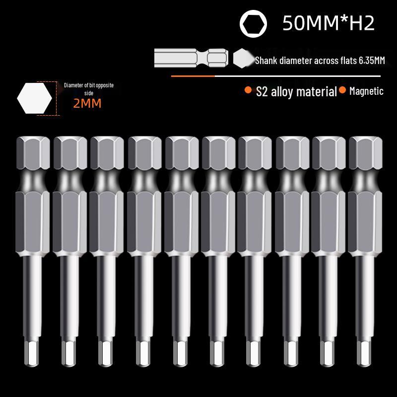 Hexagonal High Hardness S2 Bit Set for Pneumatic & Electric Screwdrivers