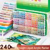 DL639 Acryl-Marker-Set - 240 Farben, Weiche Spitze, Großes Fassungsvermögen, Deckend, Stapelbar