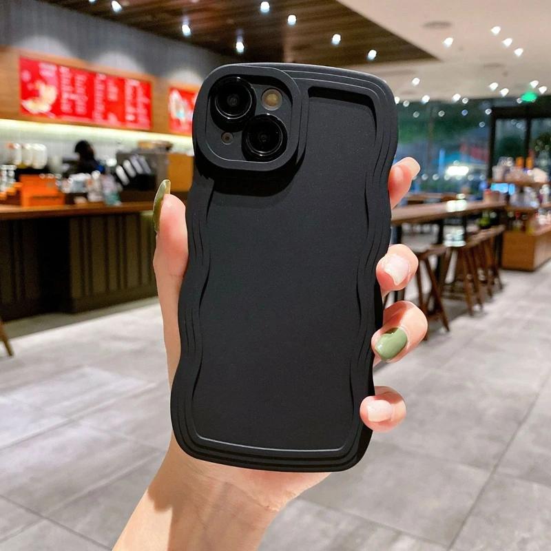 Luxe Golvende lijnen Telefoonhoesje Voor iPhone 17 16 15 14 13 12 11 Pro Max X Xs XR Max Plus Air Mat Schokbestendig Zacht Siliconen Hoesje For iPhone 15Plus