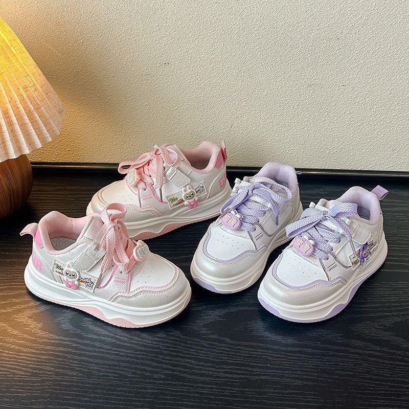 Spring Girls' Casual Sneakers and Children's Soft-soled Board Shoes