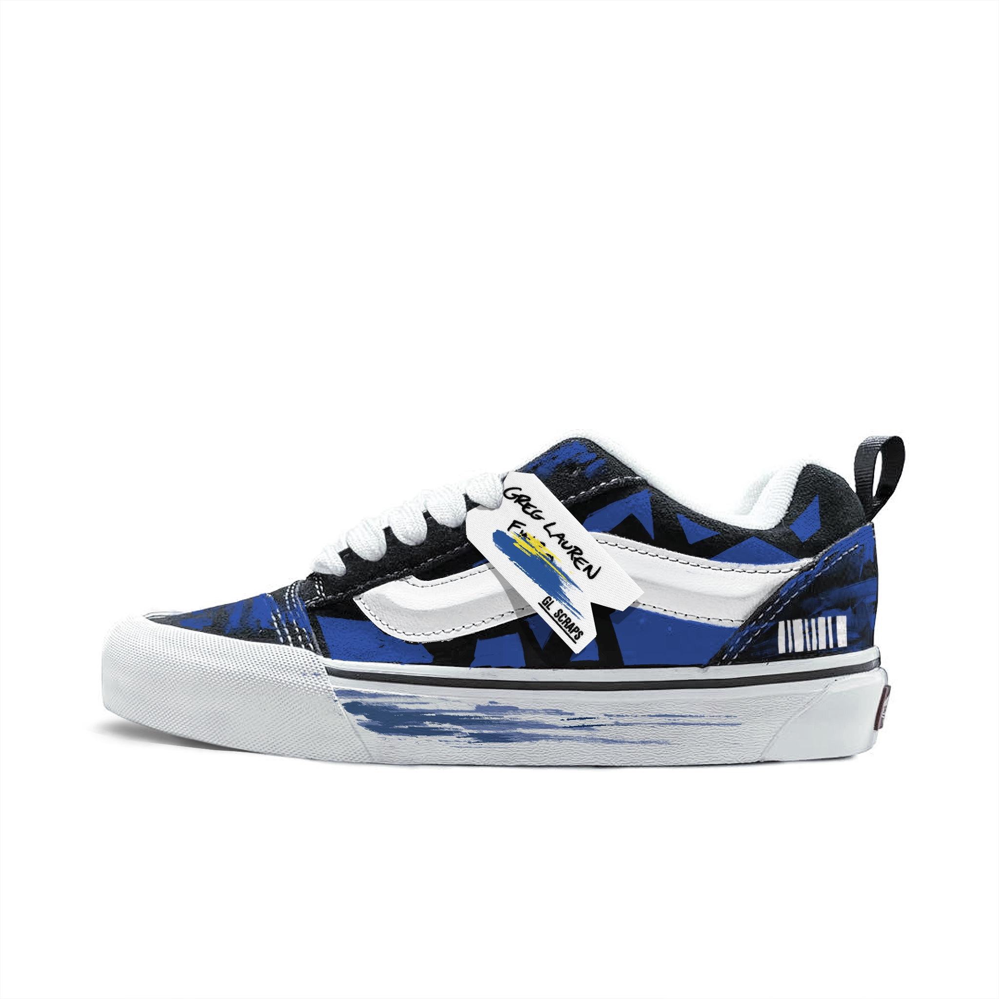 

Vans Knu Skool Abrasion Resistant Low top Skateboard Shoes Unisex Blue VN0009QC6BT1(Team613-) 35