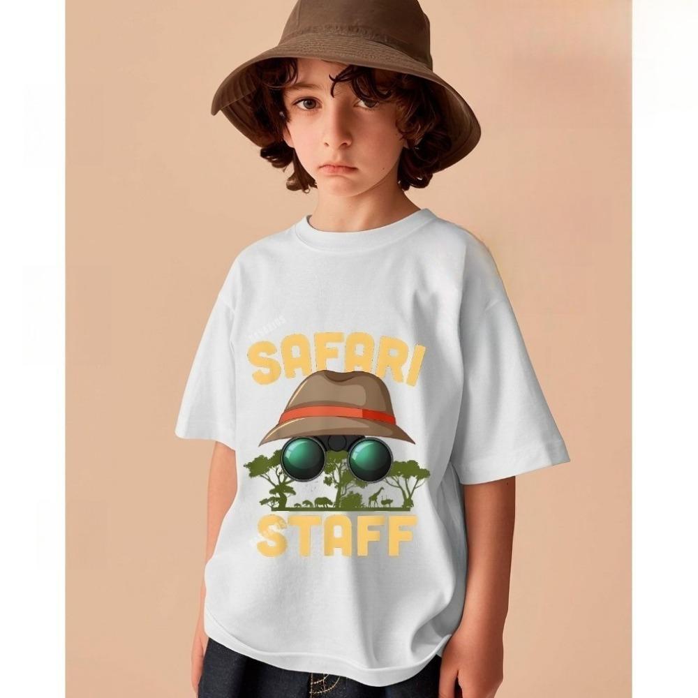 

New Short Sleeve Cute Kids T-Shirt, Zoo Keeper Costume, Jungle Theme T-Shirt, Unisex for Boys and Girls 100