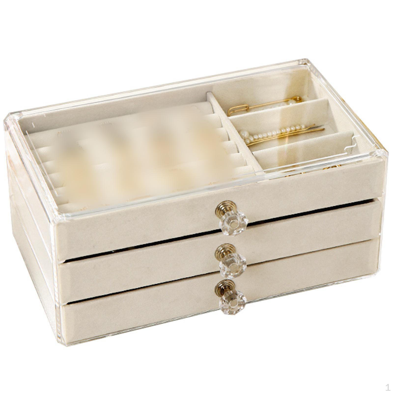 

Elegant Jewelry Storage Box with Multiple Compartments бежевий