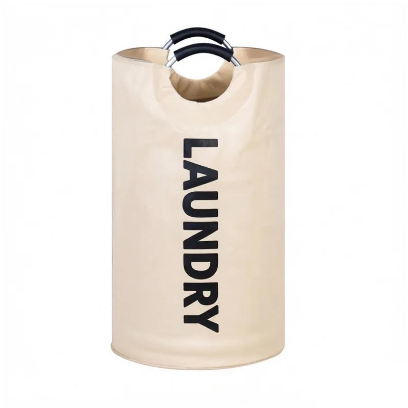 Foldable Laundry Storage Basket Extra Large Oxford Cloth Aluminum Padded Handle Waterproof Bathroom Balcony Organizer Household