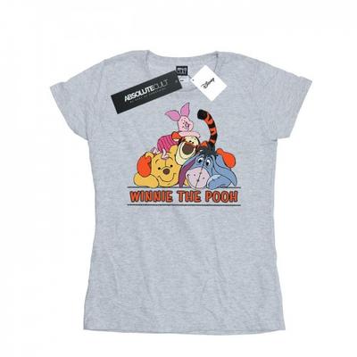 Camiseta de Algodão Feminina/Senhora Winnie The Pooh Grupo