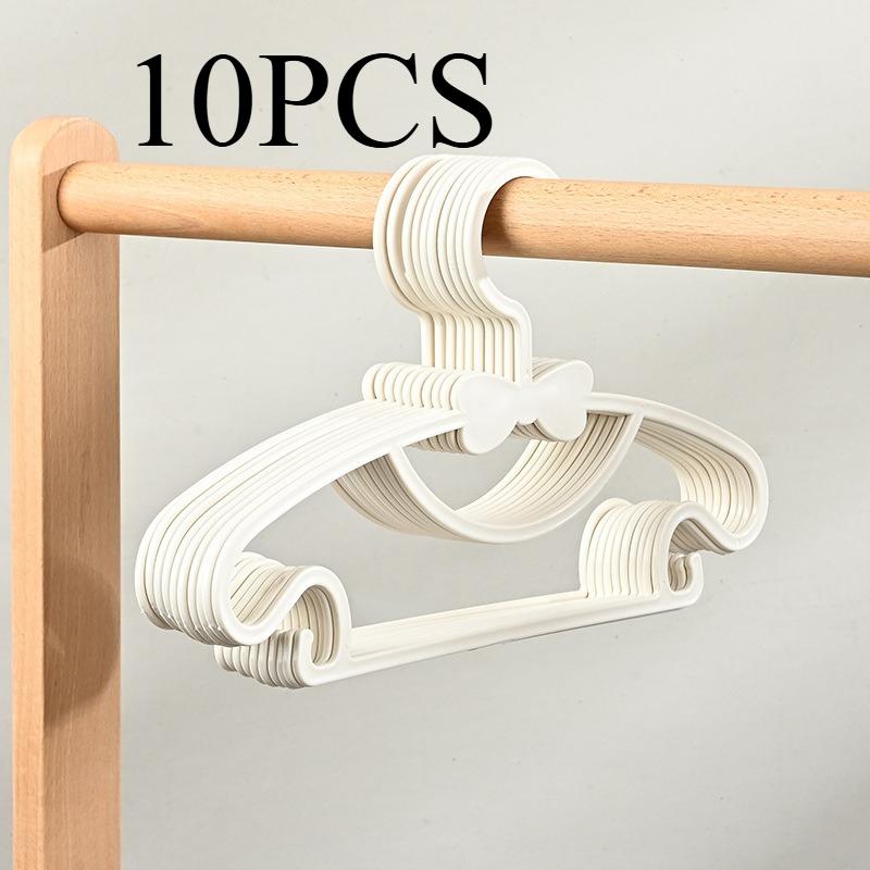 10PCS/set Colorful Clothes Hanger, Anti Slip Plastic, Cute Little Clothes Support, Home Clothes Rack