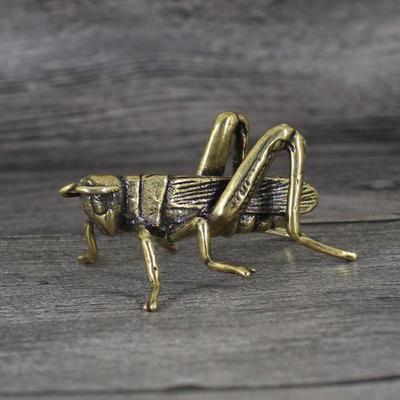 Soild Brass Cricket Figurines Miniatures Desktop Ornaments Tricky Spoof Insect Toy Retro Animal Small Statue Crafts Decorations