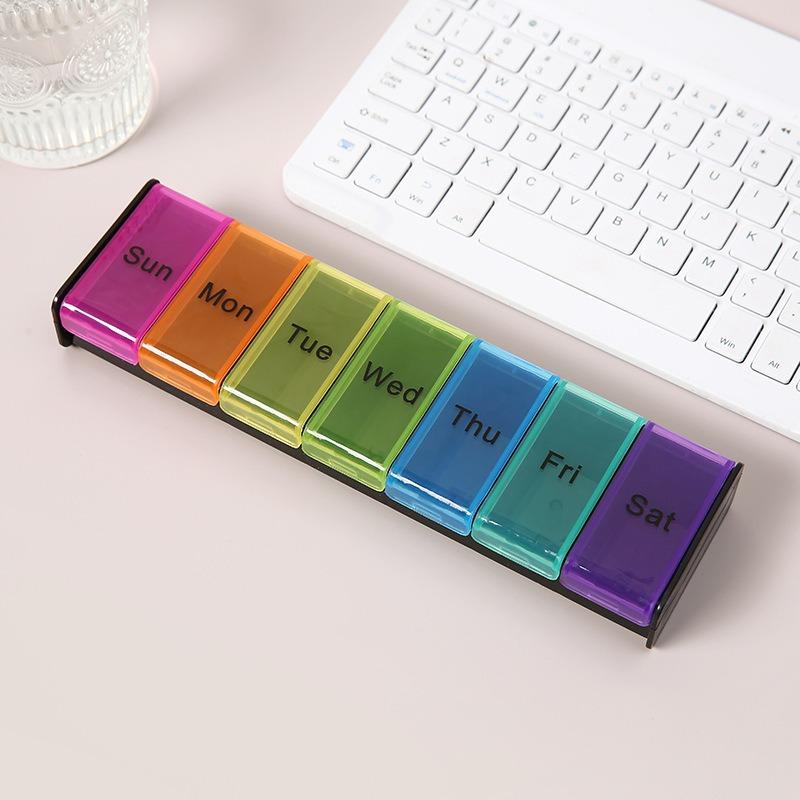 New Weekly Premuim Portable Large 7 Day 7 Grids Pill Case Storage Organizer Daily Box Container for Medicine Vitamin Fish Oil