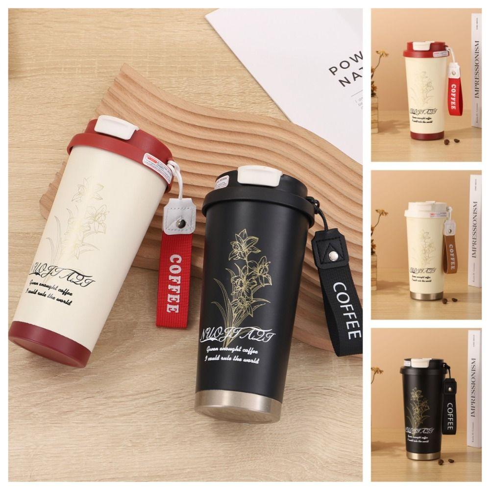 

530ml Flower Thermos Mug Stainless Steel Insulated Vacuum Flask Coffee Tumbler Cup Outdoor Sports червоний