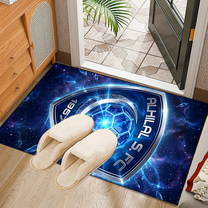Tappeto con Design dello Stemma Al Hilal, Tappeto per Ufficio, Tappetino Antiscivolo, Tappeto per Sedia, Rivestimento per Pavimento per Gaming, Camera da Letto, Soggiorno, Decorazione per la Casa, Regalo di Natale