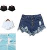 Premium Quality Usa Women High Waisted Washed Ripped Hole Mini Jeans Pants For Stylish Comfort