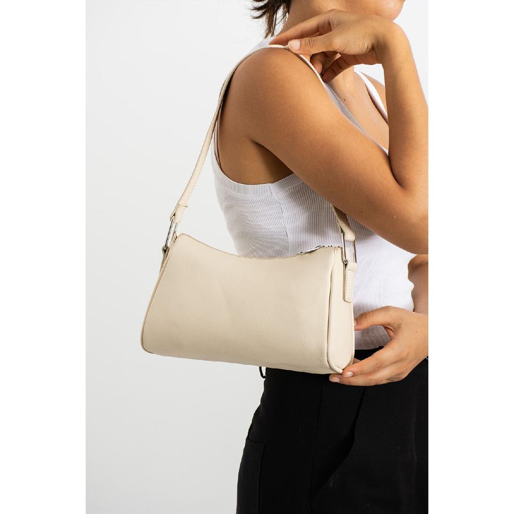 Women's Lined Zipper Closure Baguette Ring Handbag And Shoulder Bag