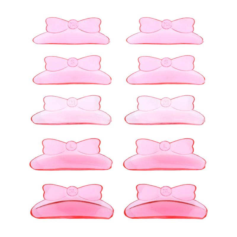 

5 Pairs Glue Free Bow Shape Silicone Eyelash Perm Rod Lash Lifting Lamination Pad 3D Lashes Extension Curler Accessories Tools розовый