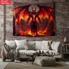 Gerahmtes Dämonen-Drachen-Feuer-Wandteppich Fantasy-Horror-Wandkunst Gothic-Dekor Dunkles Zimmer-Thema Mythisches Wesen Hängender Wandteppich Spiel in