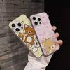 Popular Cute R-rilakkuma Bear Corrugated Stripe Phone Case For IPhone 17 16 15 14 13 12 11 Pro Max Plus Pro Shockproof Cover