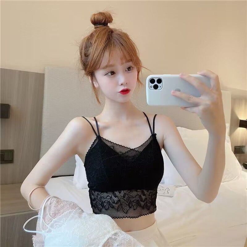 

Zi-Xuan Zhang Кружевной Камисоль с Красивой Спиной Женский Белый Короткий Топ Слим-фит Сексуальный Naked Apricot M