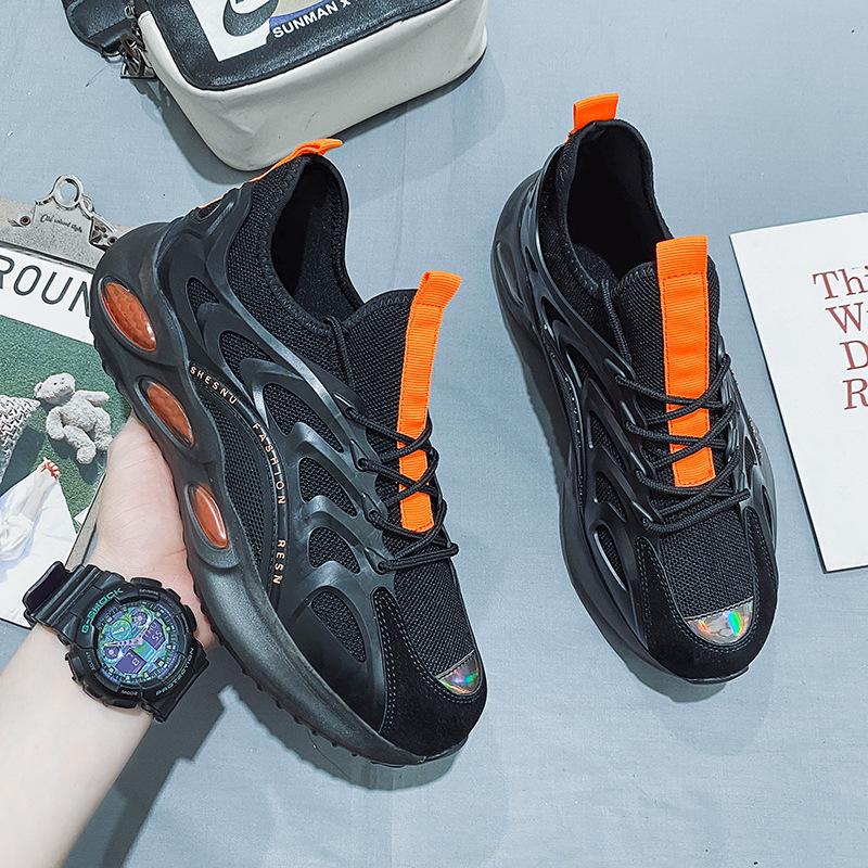 Fashion Running Sports Shoes 2024 Autumn New Arrivals Men Platform Sneakers Breathable Black Mesh Casual Shoes Zapatillas Hombre