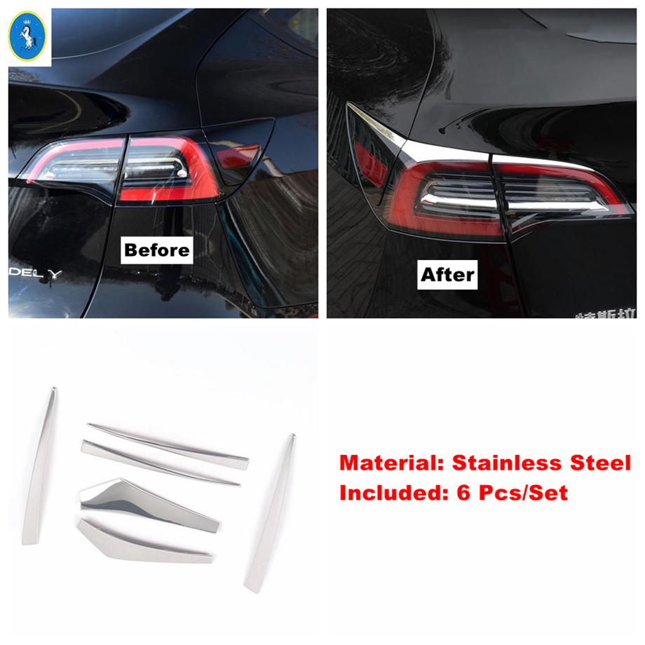 Front Rear Fog Lights Tail Eyelid Eyebrow Back Bottom Bumper Panel Cover Trim For Tesla Model Y  - 2024 Exterior Accessories