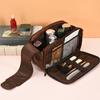 Men Toiletry Organizer Bag Dry-Wet Saparation Makeup Cosmetic Bag Large Capacity Vintage Washing Bag for Travel Business