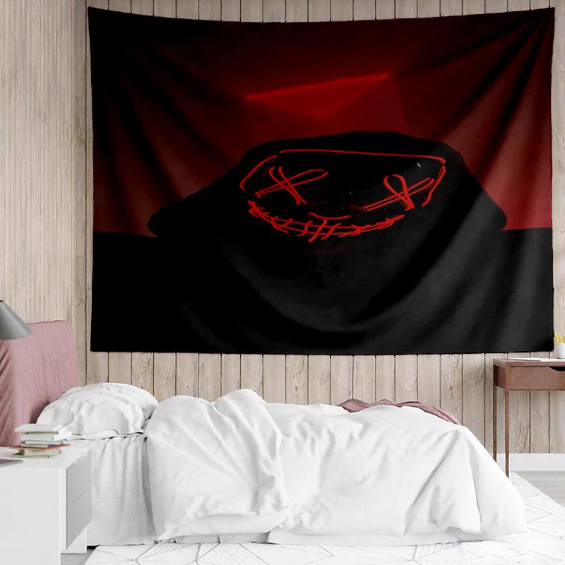 Devil's Night Tapestry for Bedroom Aesthetic Classroom Tapestries Wall Hanging for Living Room Dorm Office,Ideal Creative Gift