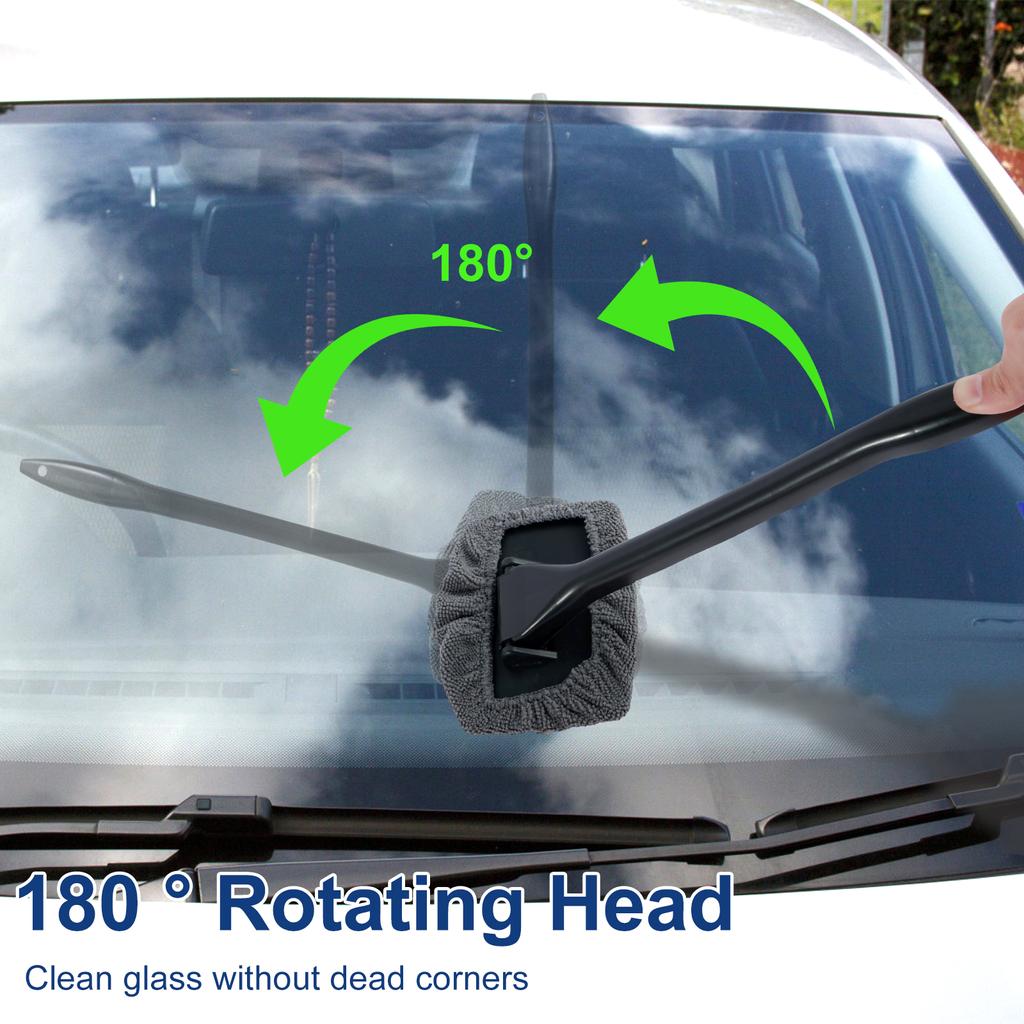 Instrument de curățare a parbrizului auto Dispozitiv de curățare a geamurilor puternic absorbant cu cap de curățare rotativ la 180° Dispozitiv de curățare a parbrizului auto