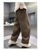 Boys' Spring/Autumn 2025 Velvet Sports Pants: Trendy, Loose Street-Style for Kids