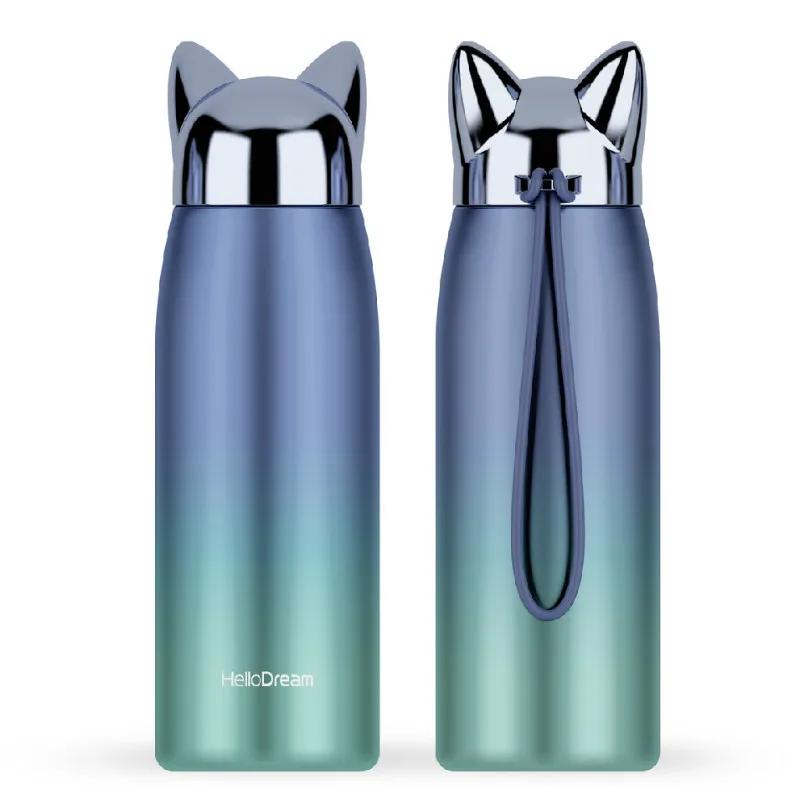 320ml Thermos Bottle Stainless Steel Vacuum Flasks Cute Cat Ear Thermal Cup Portable Travel Outdoor Mug for Coffee Tea Milk