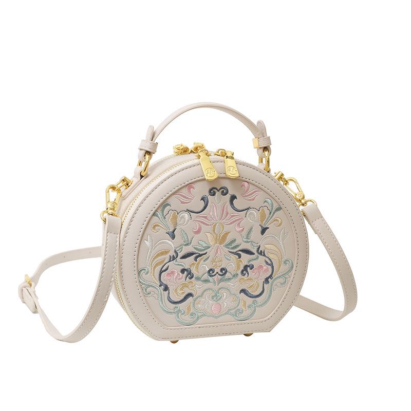 2025 Spring Women's Crossbody Bag: New Chinese Style, High-End Embroidered Small Round Handbag