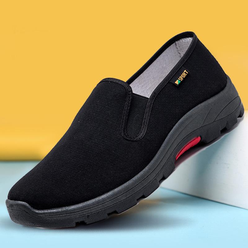 Summer Old Beijing Black Cloth Shoes Health Shoes Casual Men's Shoes Platform Non-slip Wear-resistant Walking Shoes Work Shoes Driver Shoes