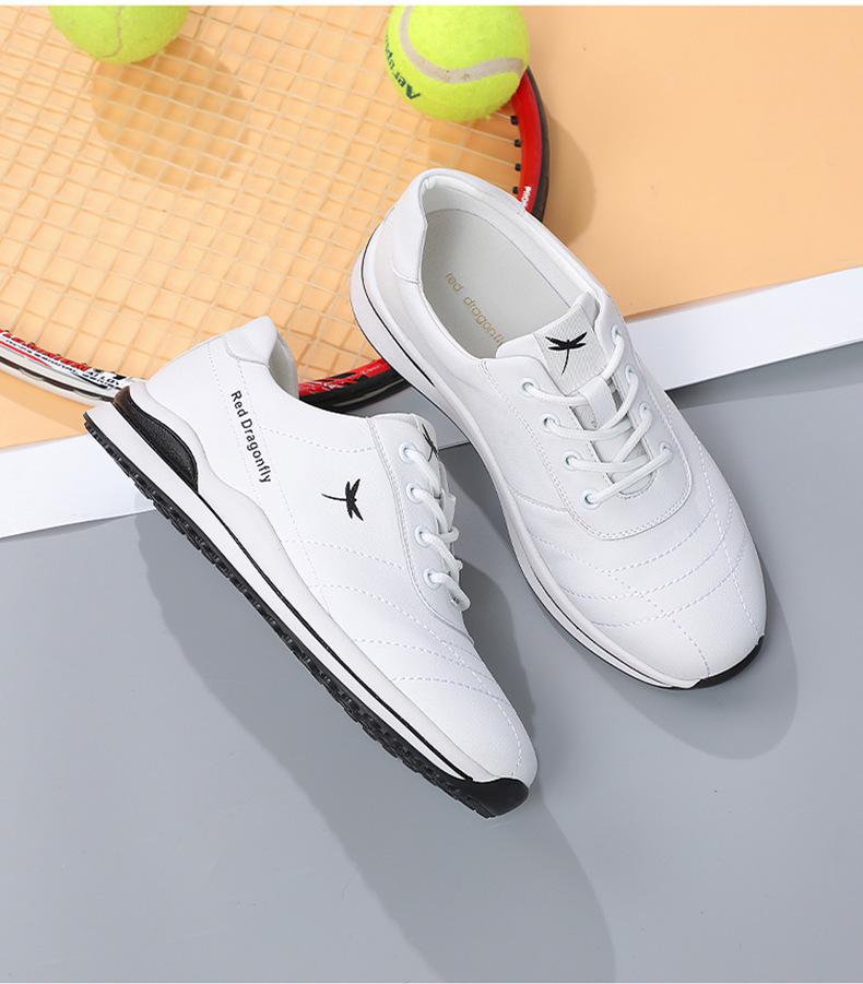 Red Dragonfly Women's Waterproof White Leather Casual Sports Shoes