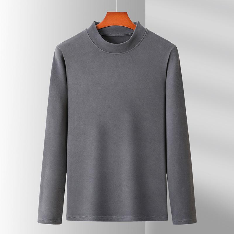 Long-sleeved T-shirt Men's Business Casual Solid Color Loose Sweatshirt Round Neck Inner Base Shirt Top
