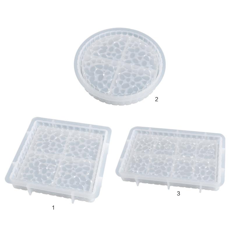 Diamond Pattern Storage Tray Coaster Mold Silicone Ornament Mold Resin Casting Molds for Making Faux Agate Slice Cup Mat