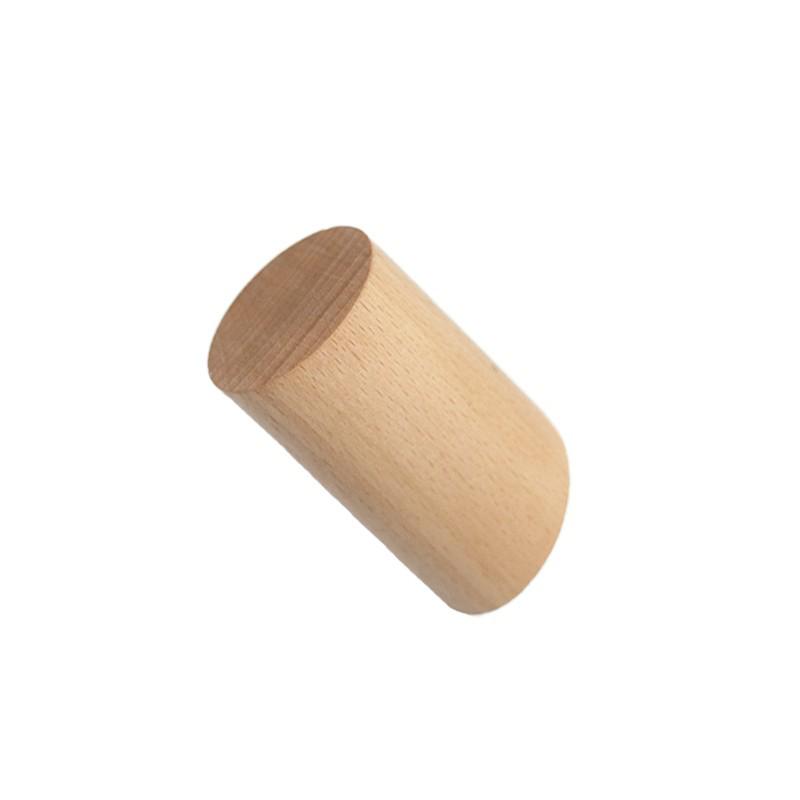 Cylindrical Solid Wood Hook for Entryway, Bathroom, or Kitchen
