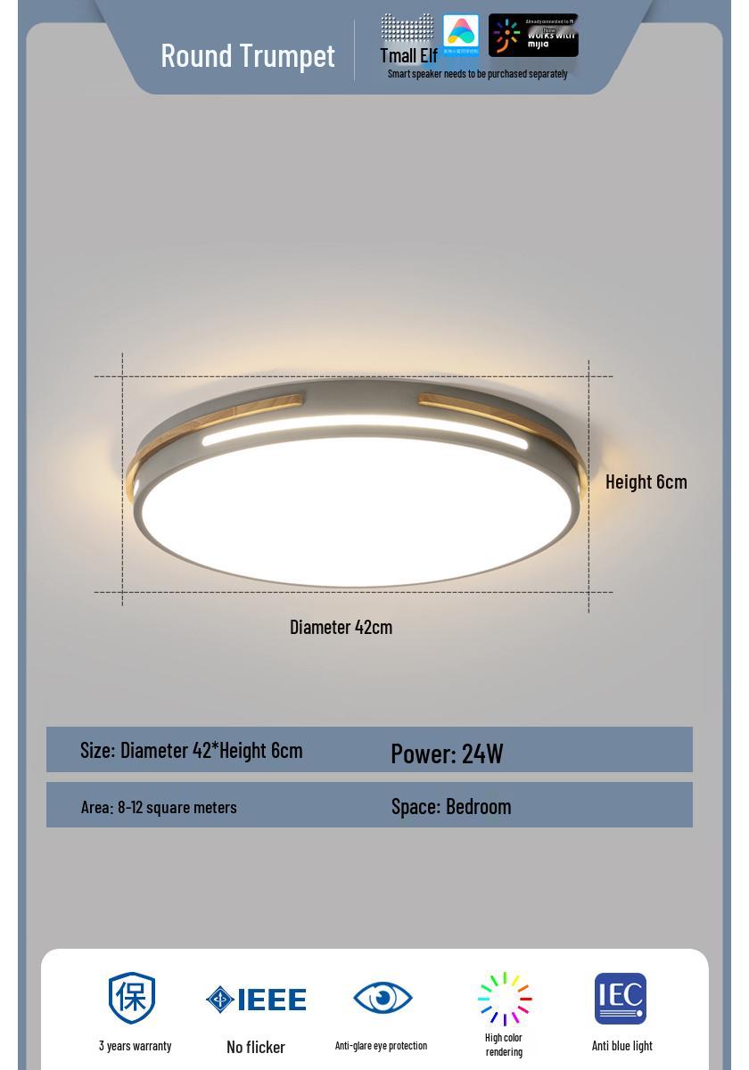 Modern Simple Nordic Lighting: Smart Whole House Ceiling Fixture Package with Adjustable Brightness