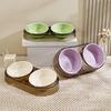 Cat Bowl, Dog Bowl, Slanted Mouth To Protect The Cervical Vertebrae, Double Bowl for Drinking Water, Cat Food Bowl, Cat Rice Bowl, Pet Bowl