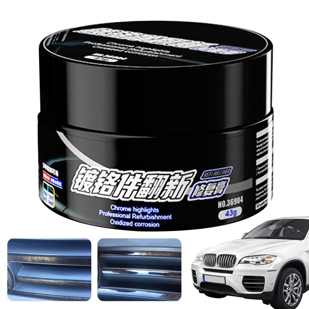 43g Car Chrome Polish Paste Metal Polish Restorer Rust Remover Cleaner Tools Deoxidation Cleaning Agent For Car Cleaning
