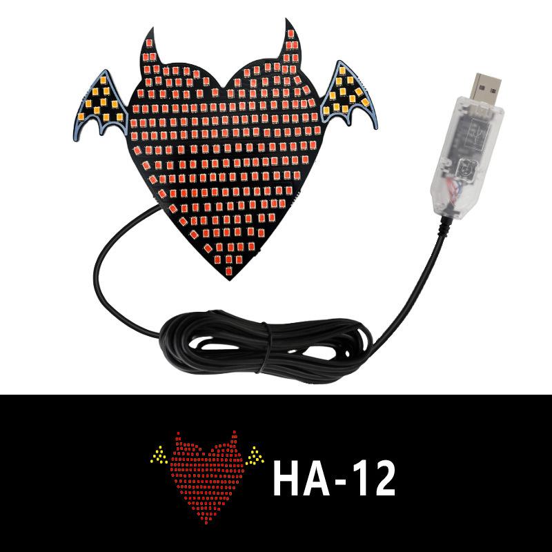Car Love Window Light LED Decorative Light Creative No Wiring Love Reddish Internet Celebrity Rear Window Emotion Light