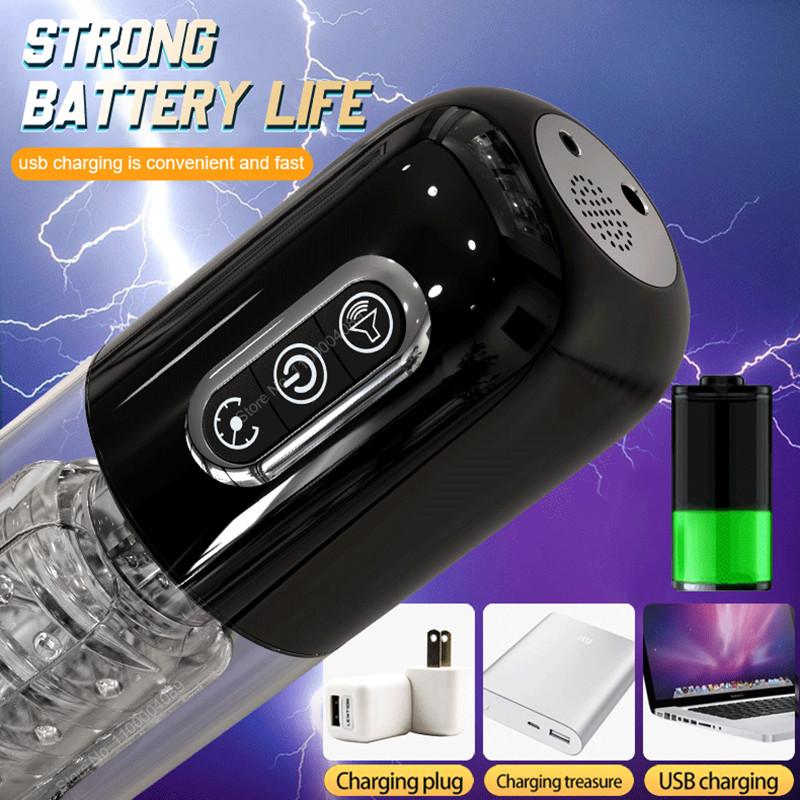 2025 Automatic Sucking Telescopic Rotating Masturbation Cup Male Sex Toys 5D Sensual Big Granules Real Vagina Pocket Oral Sex Adult 18+