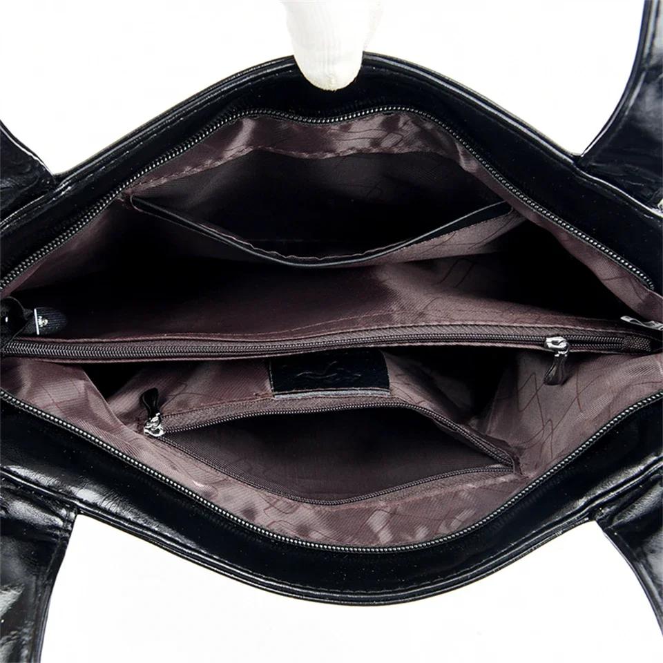 Vysoce kvalitní měkké kožené kabelky přes rameno pro ženy Velkokapacitní luxusní kabelka Značka Návrhář Neformální kabelka