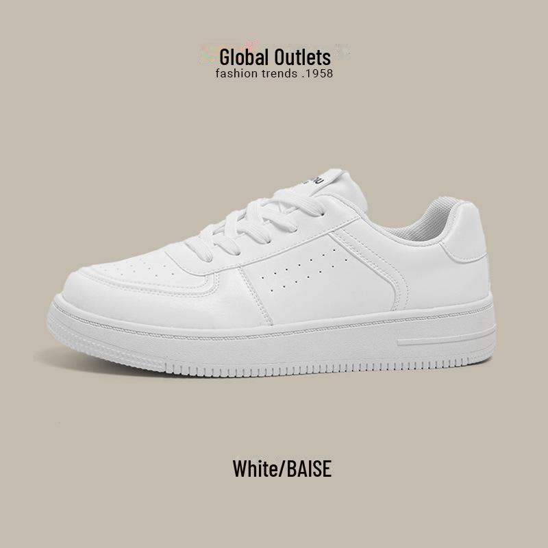 

Мужские кроссовки на толстой подошве чисто-белого цвета на осень 2023 г. 43 белый