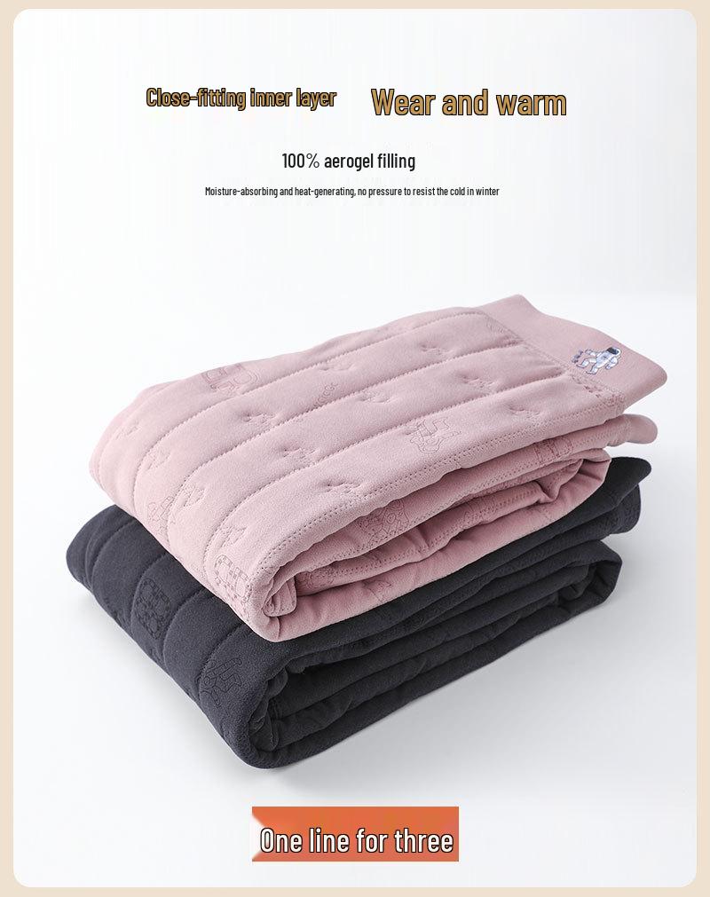 Aerogel Insulated Fleece Leggings: Men's & Women's Winter Cotton Pants with Triple-Layer Knee Protection.