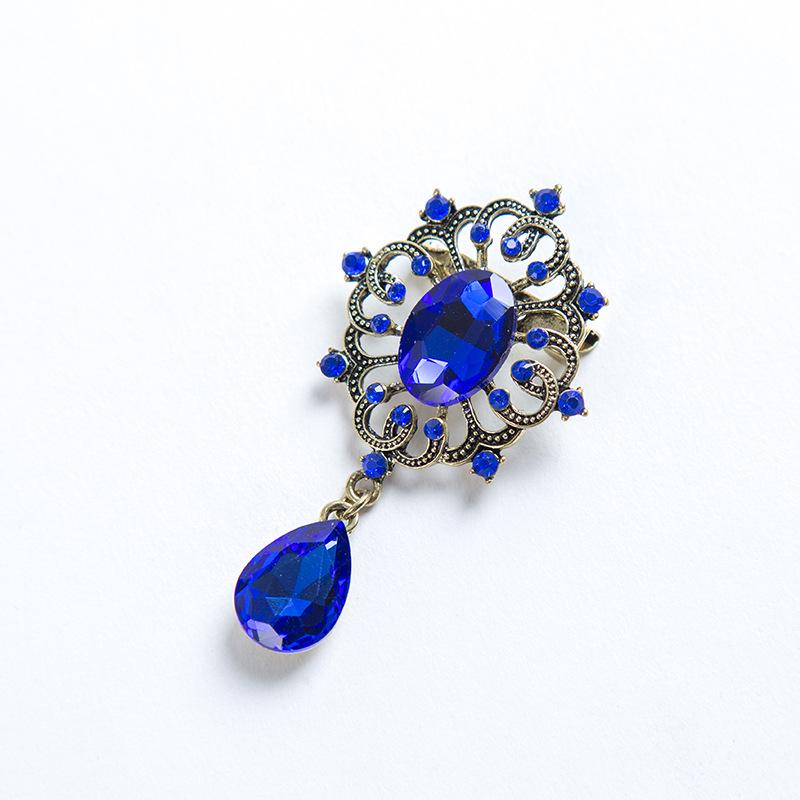European and American Retro Diamond-Studded Crystal Brooch for Ladies