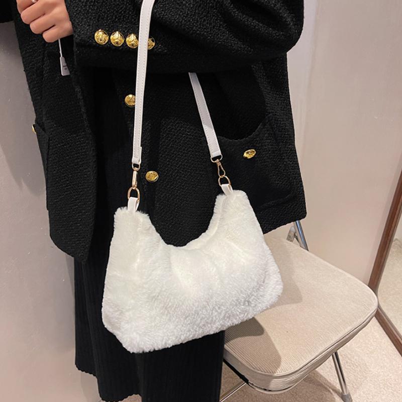 Fashionable Plush Bag for Women Autumn and Winter New Plush Simple Shoulder Bag