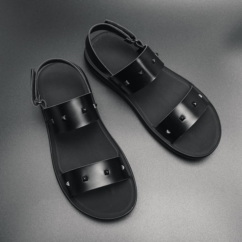 New Men Fashion Beach Sandals Black Flat Heel Casual Comfortable Sandals Men Outdoor Travel High Quality Sandals Size 38-45