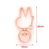 10Pcs Rabbit Hollow Key Chain Key Ring Keychain Diy Accessories Lobster Clasp