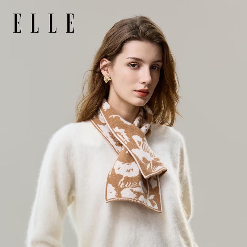 ELLE Women's 100% Lambswool Knitted Scarf